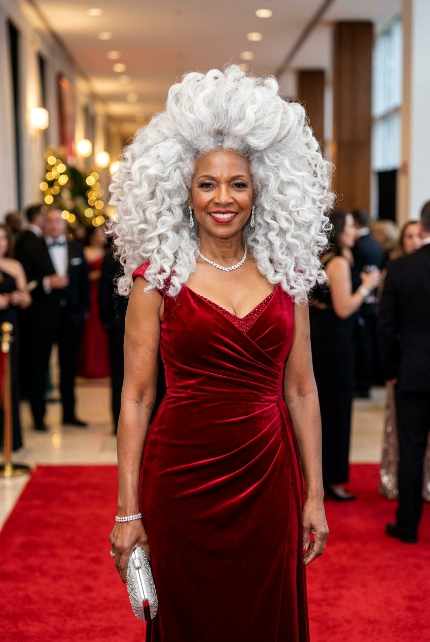 Voluminous Silver Curly Hair - 20 natural gray curly hairstyles - 20 natural gray curly hairstyles