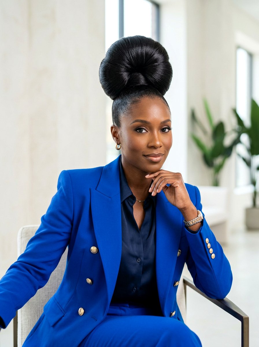 Voluminous Sleek Top Knot - 20 party hairstyle with sleek top knot - 20 party hairstyle with sleek top knot