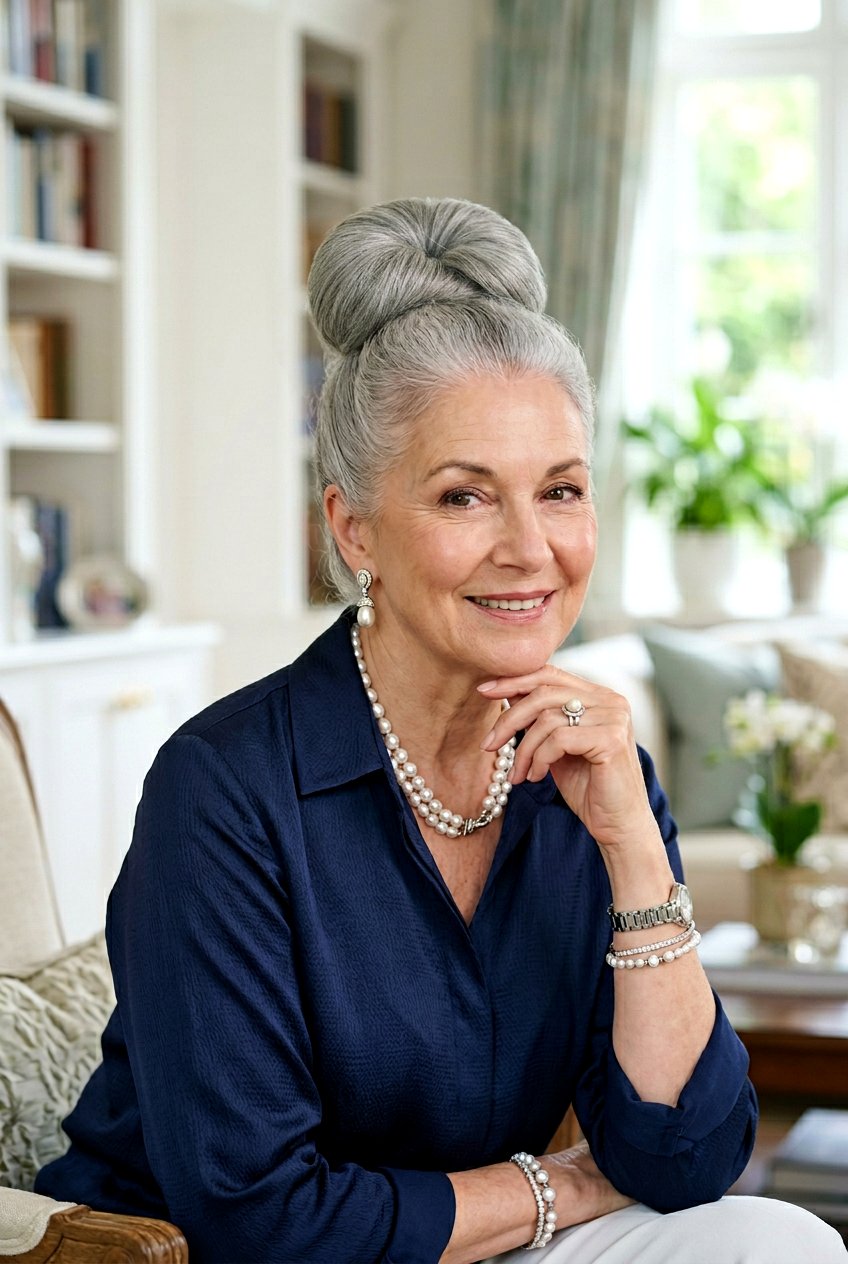 Voluminous Sock Bun - 20 polished wedding bun for older women - 20 polished wedding bun for older women