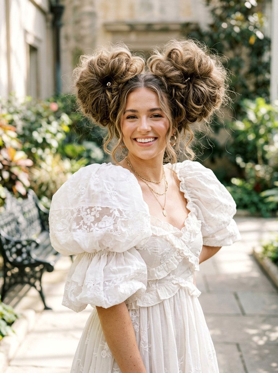 Voluminous Space Buns - 20 party space buns hairstyle - 20 party space buns hairstyle