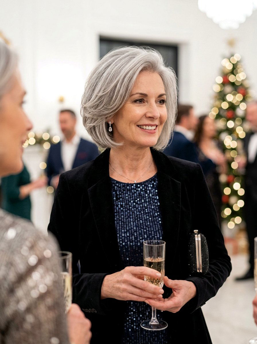 Voluminous Stacked Bob - 20 stacked bob for fine gray hair - 20 stacked bob for fine gray hair