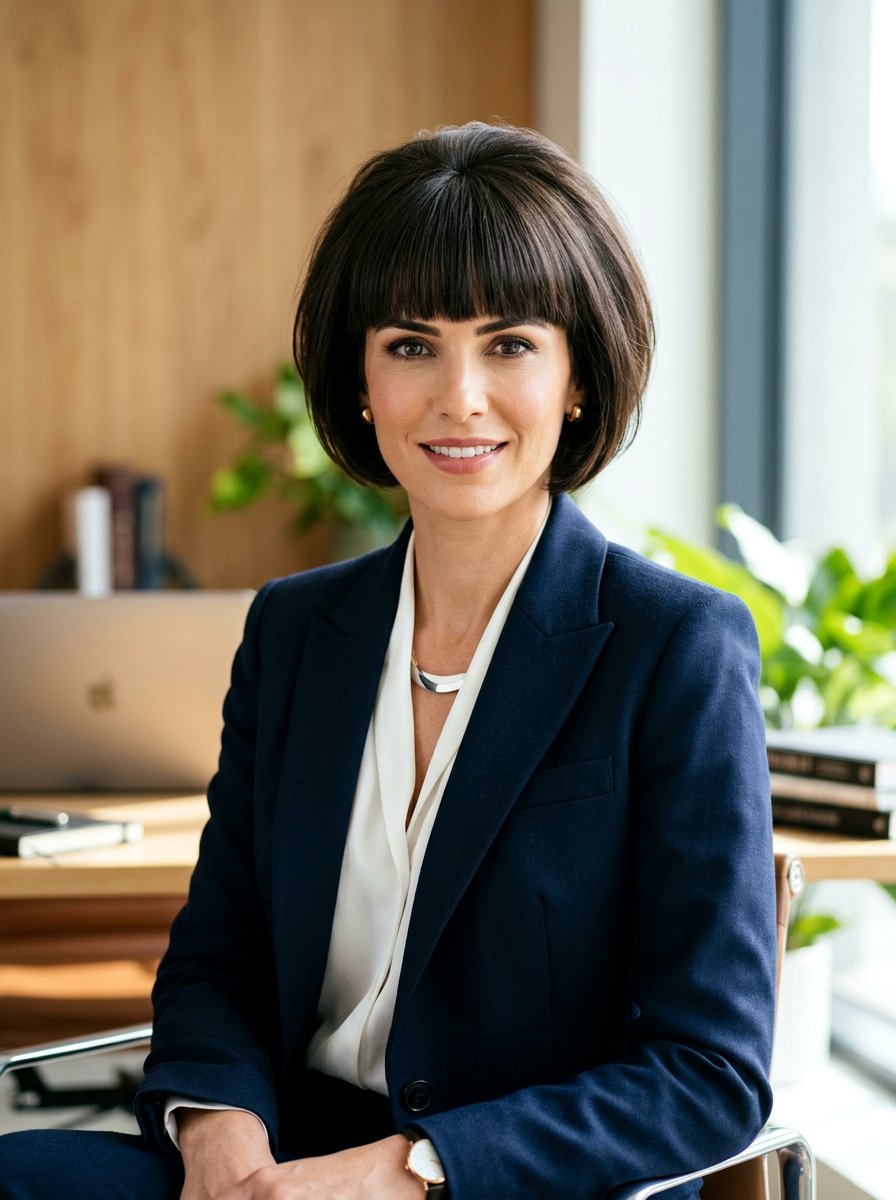 Voluminous Straight Bixie With Blunt Bangs - 20 straight bixie haircut with bangs - 20 straight bixie haircut with bangs