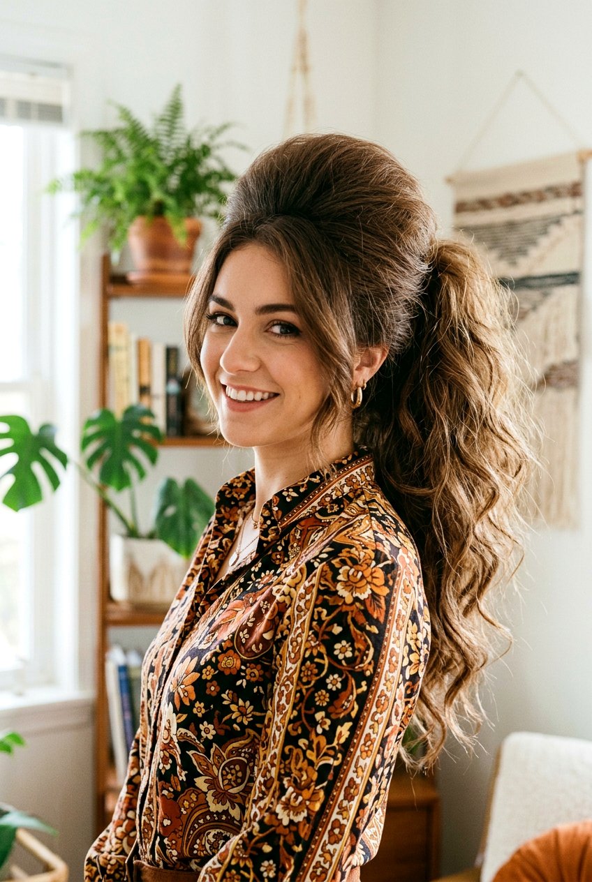 Voluminous Teased Ponytail - 20 boho messy ponytail hairstyle - 20 boho messy ponytail hairstyle