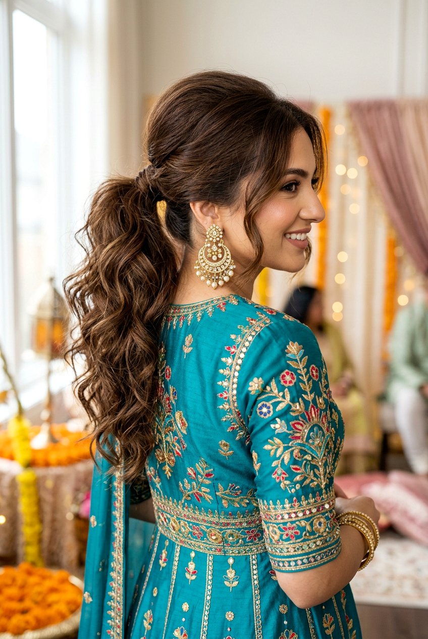 Voluminous Textured Eid Ponytail Hairstyle - 20 eid ponytail hairstyle - 20 eid ponytail hairstyle