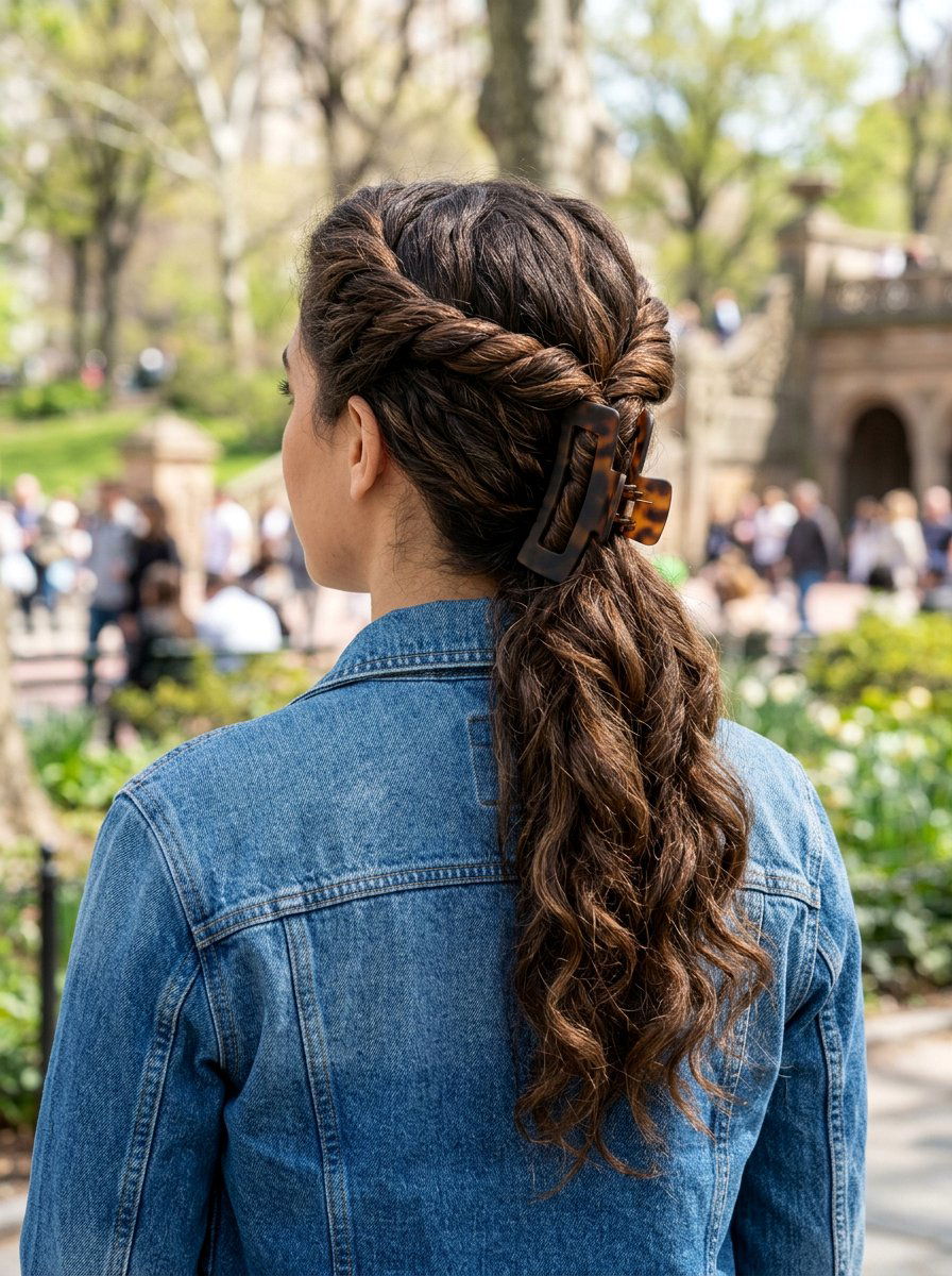 Voluminous Twisted Claw Clip Ponytail - 20 claw clip ponytail for fine hair women - 20 claw clip ponytail for fine hair women