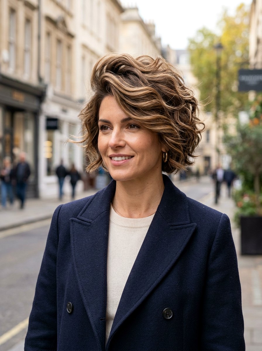 Voluminous Wavy Bixie With Layered Crown - 20 wavy bixie haircut for thick hair - 20 wavy bixie haircut for thick hair