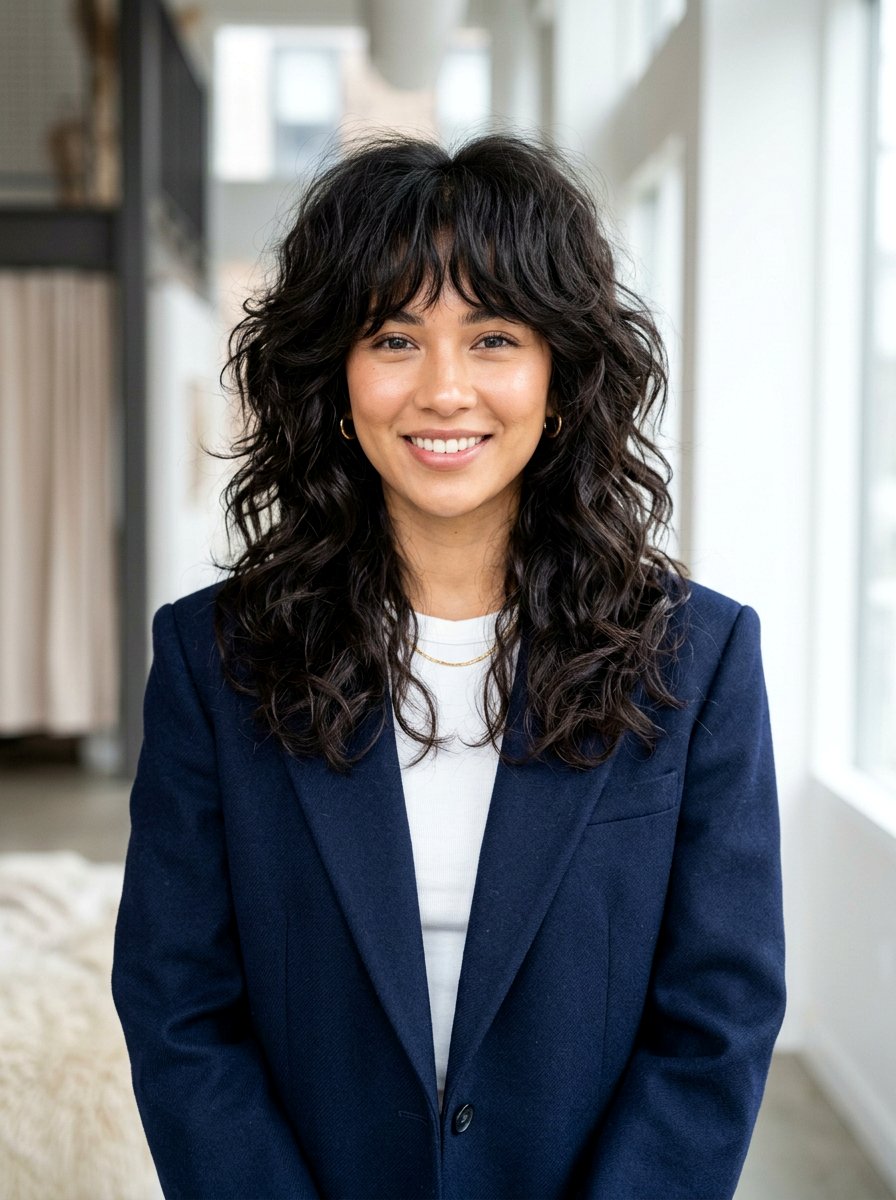 Voluminous Wavy Wolf Cut - 20 wavy wolf cut for mature women - 20 wavy wolf cut for mature women