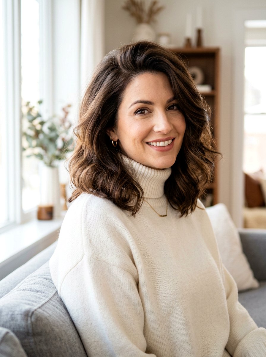 Voluminous Winter Lob - 20 winter lob haircut ideas - 20 winter lob haircut ideas