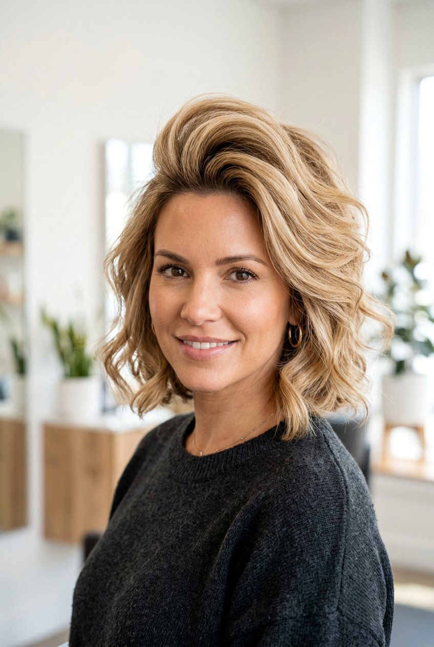 Voluminous crown hairstyle - 20 hairstyles for double chin face - 20 hairstyles for double chin face