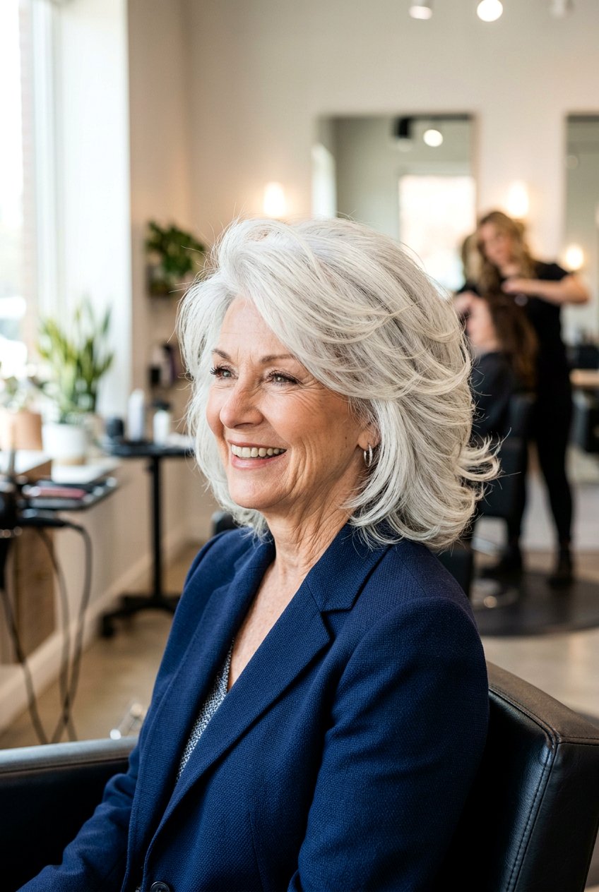 Voluminous layered haircut - 20 medium hairstyles for women over 60 - 20 medium hairstyles for women over 60