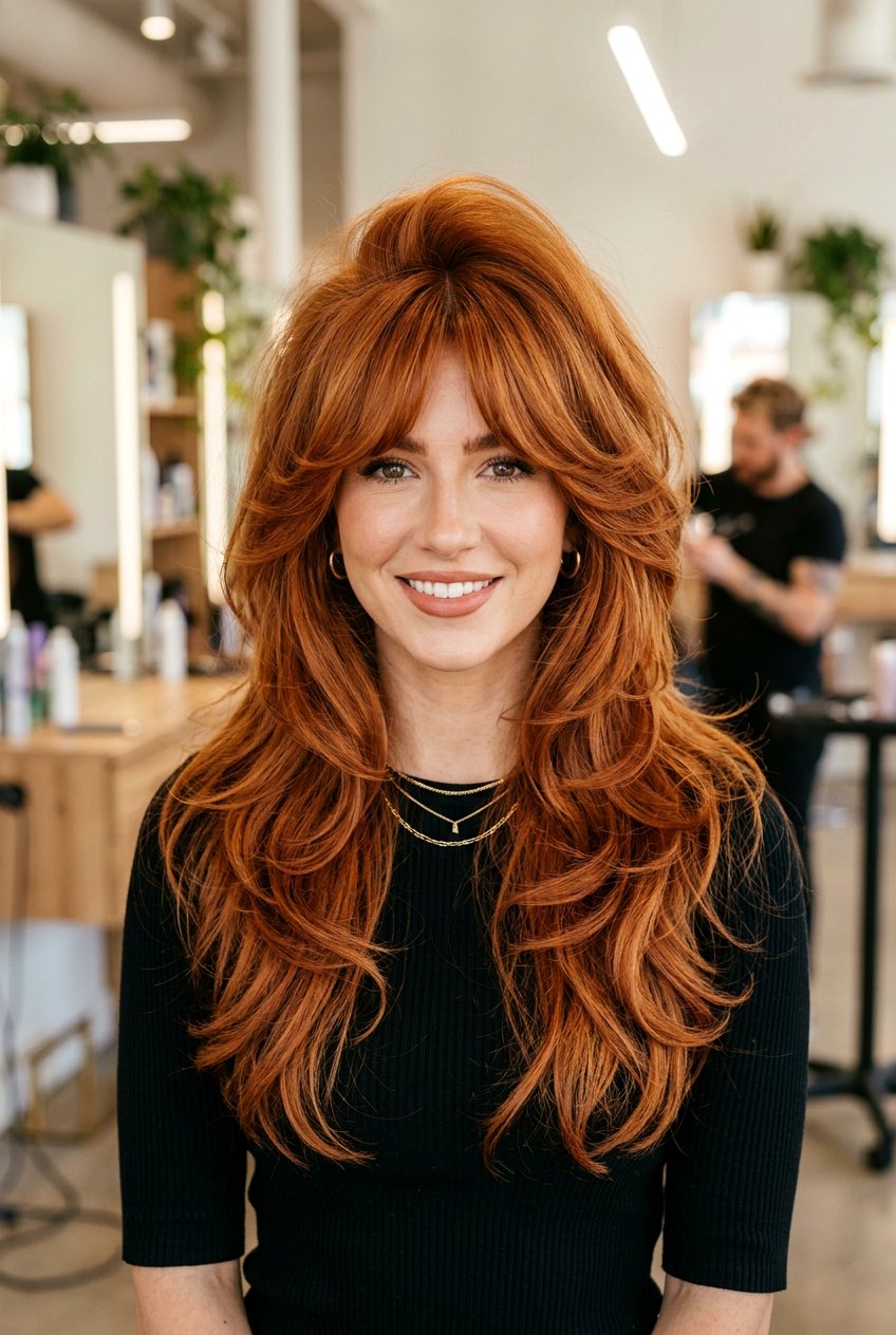 Voluminous layers with curtain bangs - 20 curtain bangs with layers - 20 curtain bangs with layers