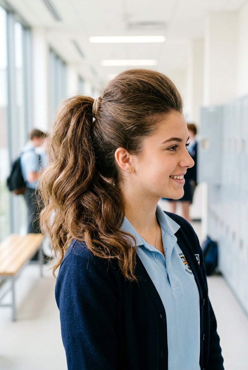 Voluminous ponytail - 20 ponytail hairstyles for school - 20 ponytail hairstyles for school