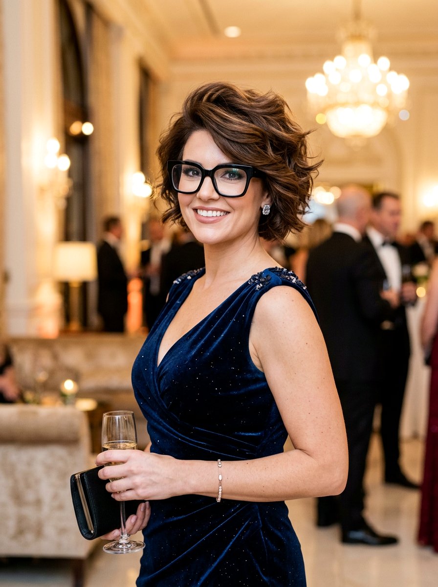 Voluminous short haircut - 20 short layered cut for women with glasses - 20 short layered cut for women with glasses