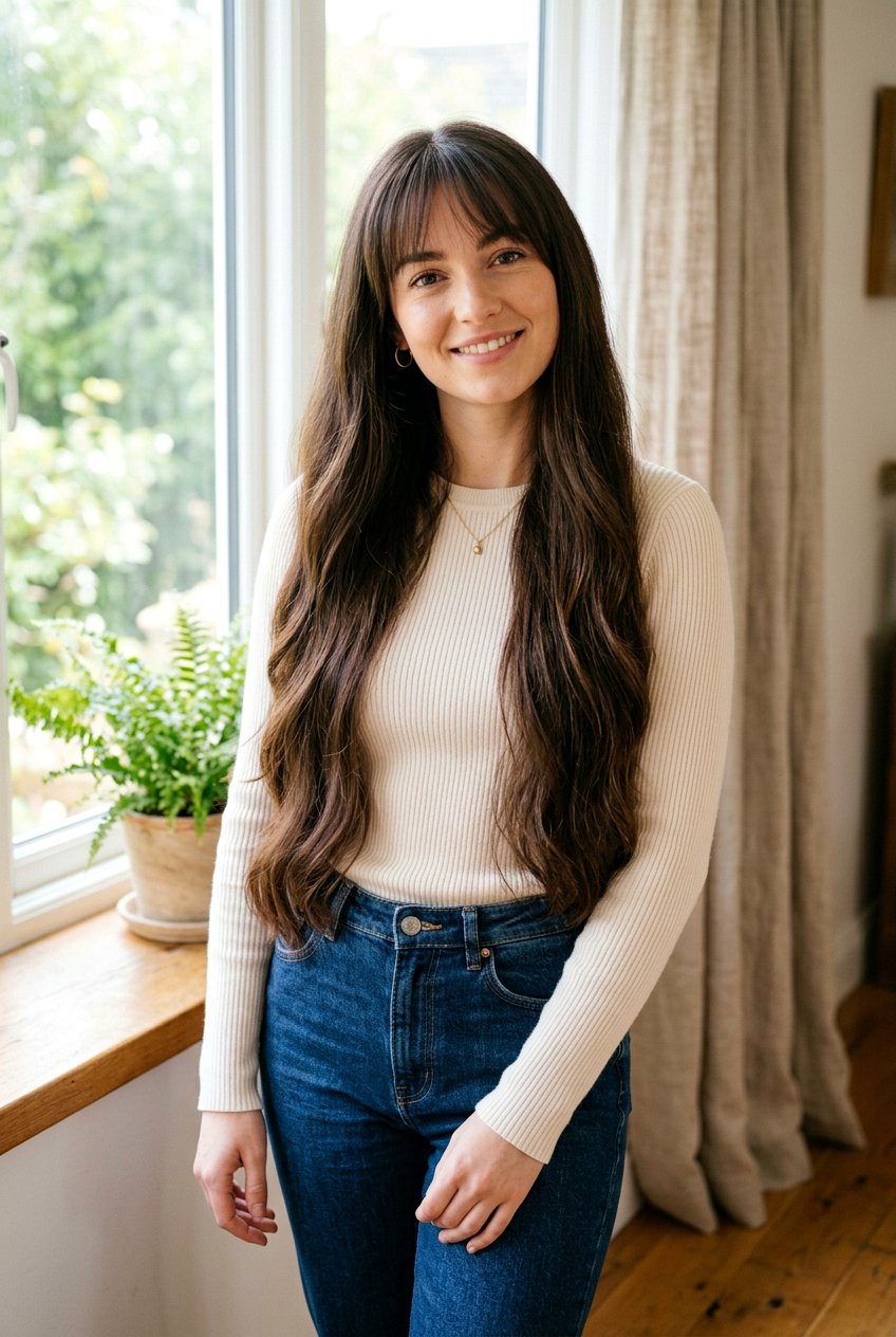 Waist Length Hair With Wispy Bangs - 20 long hair with wispy bangs - 20 long hair with wispy bangs