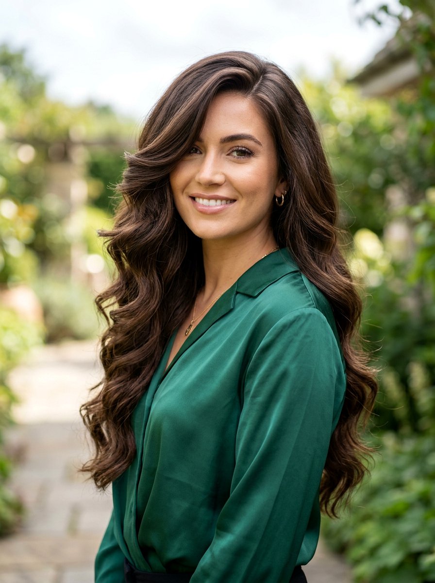 Waist Length Layered Hair With Deep Side Part - 20 waist length layered haircut - 20 waist length layered haircut