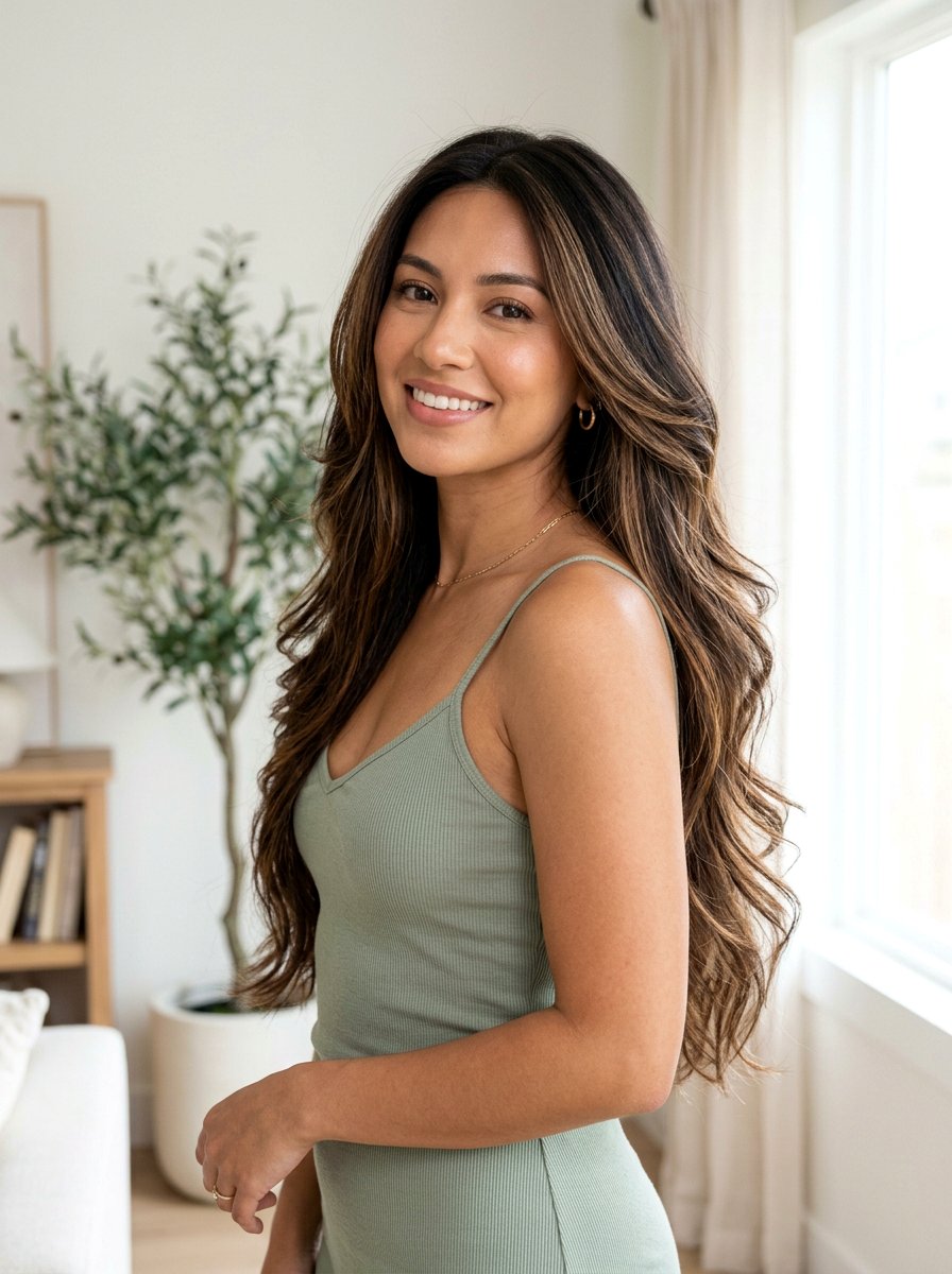 Waist Length Layers With Highlights - 20 waist length layered haircut - 20 waist length layered haircut