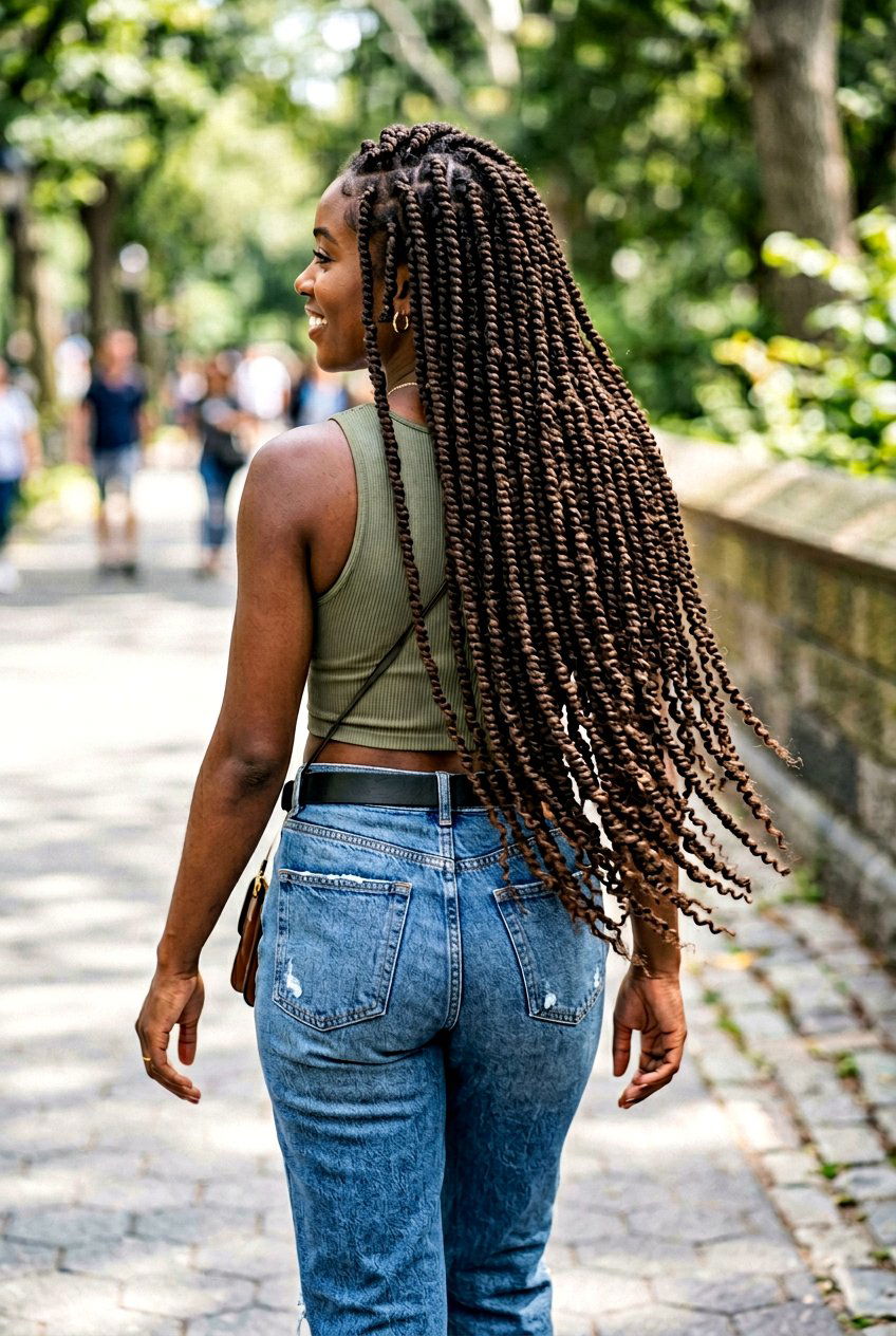 Waist Length Spring Twist - 20 black women spring twist ideas - 20 black women spring twist ideas