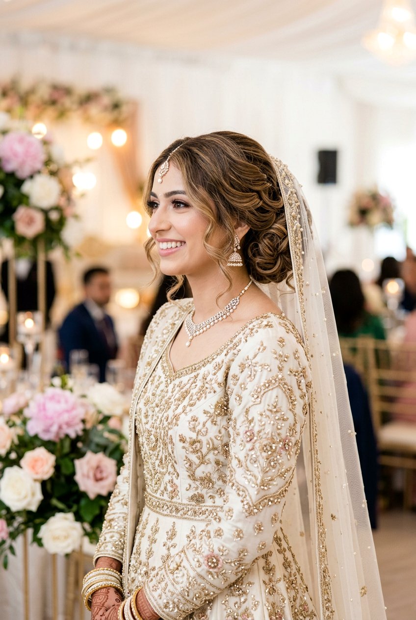 Walima Loose Chignon With Soft Curls - 20 walima hairstyle with soft curls - 20 walima hairstyle with soft curls