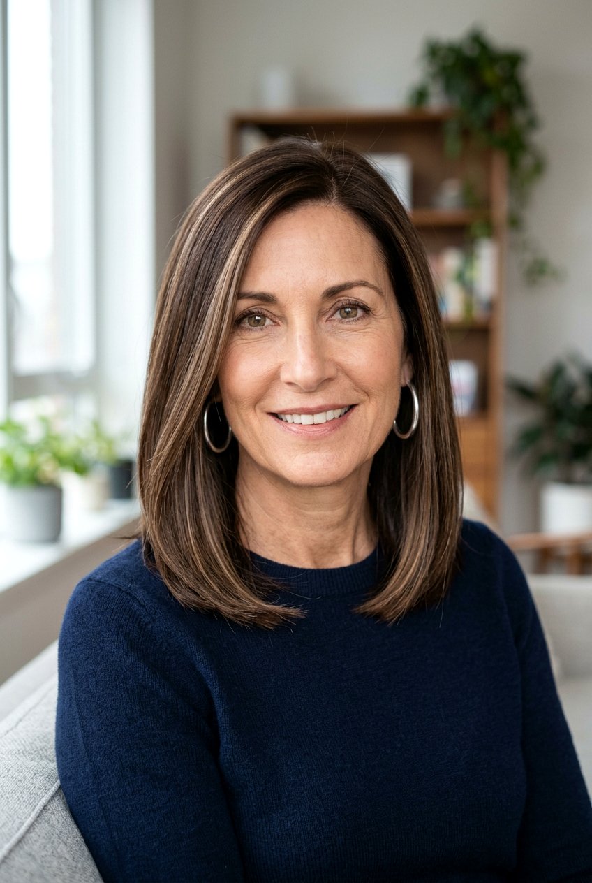 Walnut Brown Face Framing - 20 face framing highlights for mature brunettes - 20 face framing highlights for mature brunettes