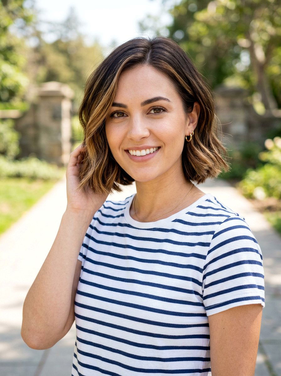 Walnut Brunette Caramel Balayage Bob - 20 walnut brunette with caramel balayage - 20 walnut brunette with caramel balayage