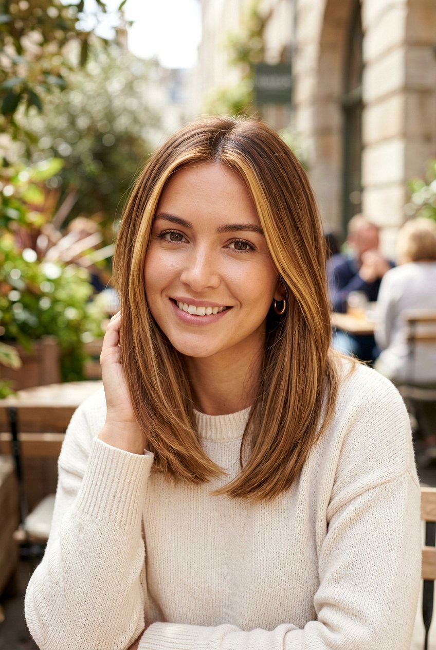 Warm Brown Balayage with Face Framing Highlights - 20 warm brunette hair color ideas - 20 warm brunette hair color ideas