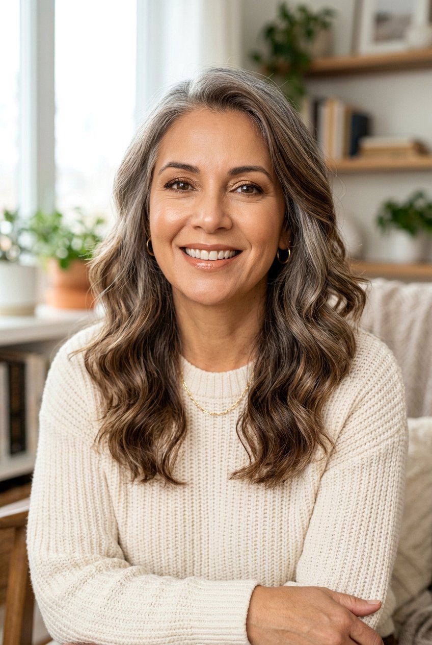 Warm Brunette Lowlights On Warm Gray Hair - 20 brunette lowlights for gray hair - 20 brunette lowlights for gray hair