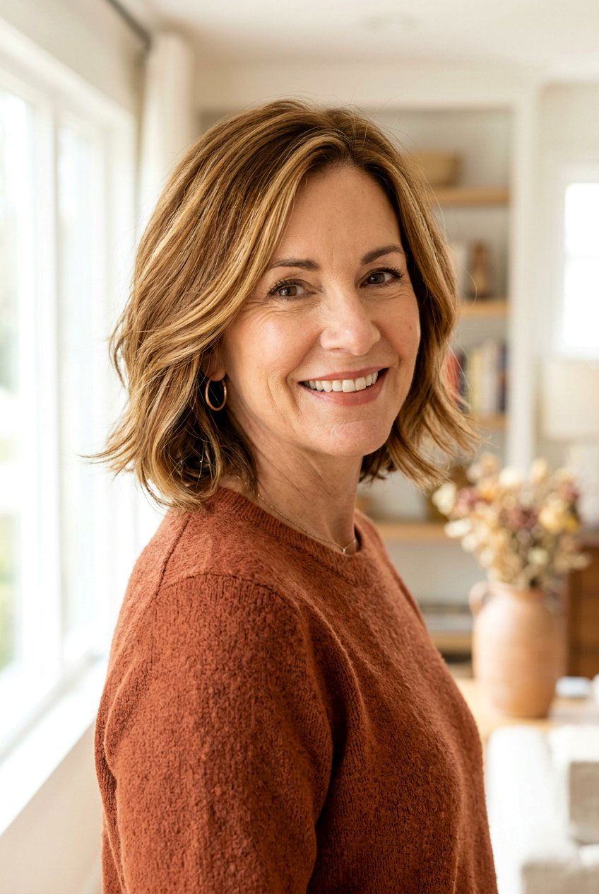 Warm Brunette With Highlights - 20 hair color ideas for women over 50 - 20 hair color ideas for women over 50