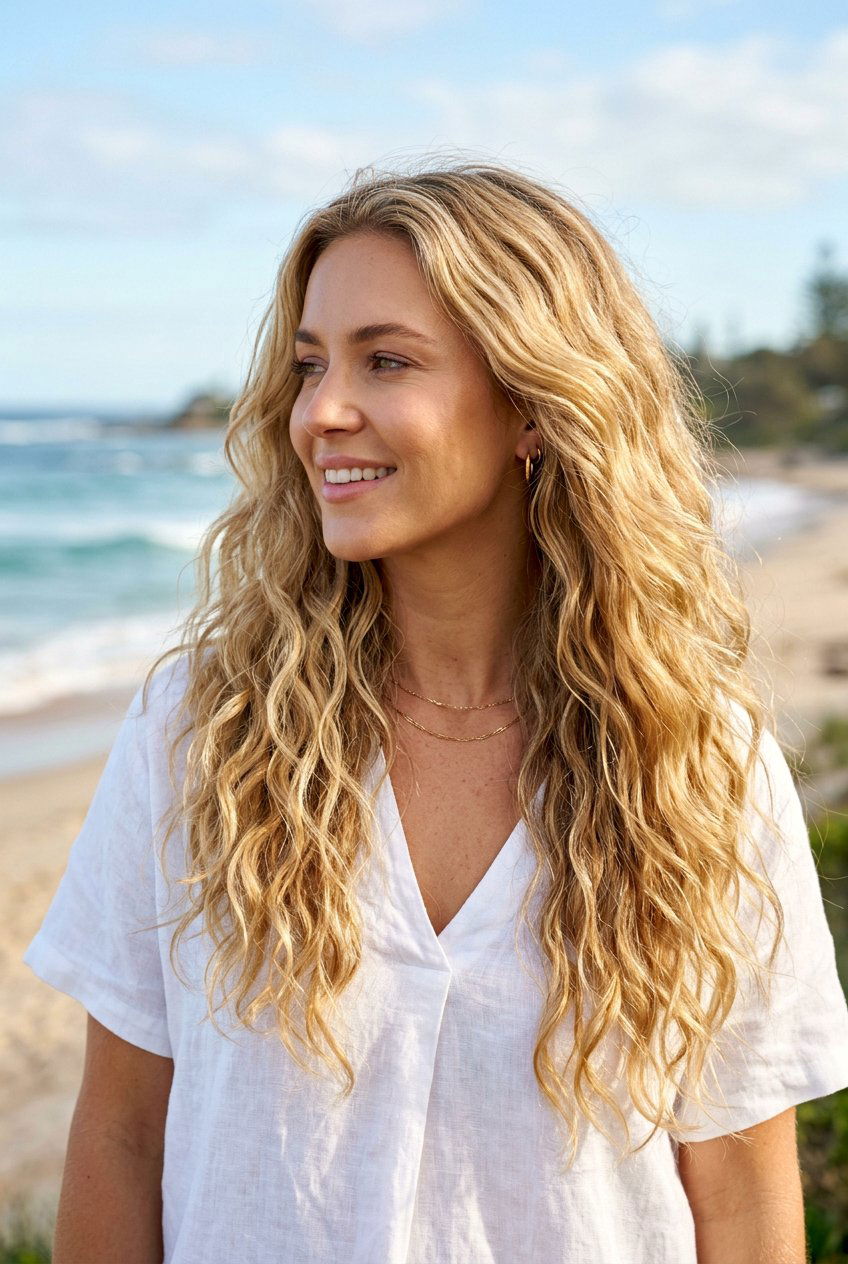 Warm Butter Blonde Waves - 20 butter blonde hair color - 20 butter blonde hair color