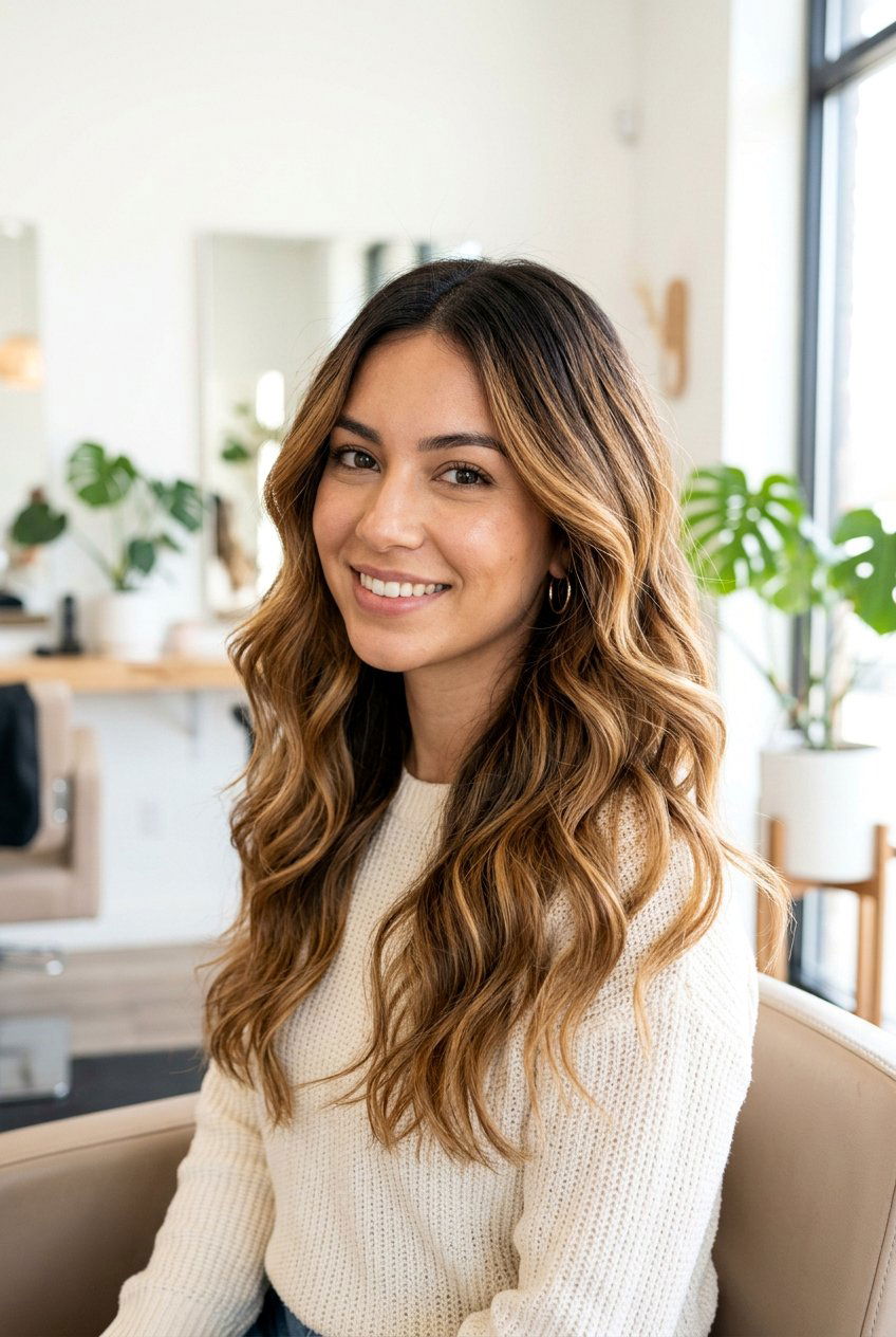 Warm Caramel Balayage - 20 grandma hair color - 20 grandma hair color