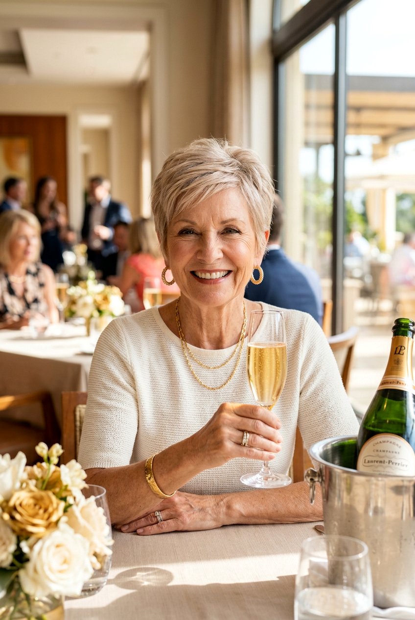 Warm Champagne - 20 hair color for women over 70 with warm skin tone - 20 hair color for women over 70 with warm skin tone