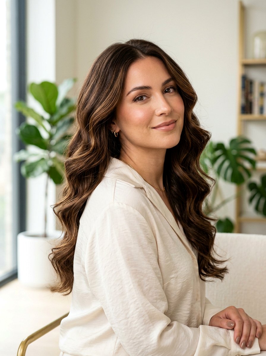 Warm Chocolate Brown Hair With Golden Babylights - 20 warm brunette with golden babylights - 20 warm brunette with golden babylights