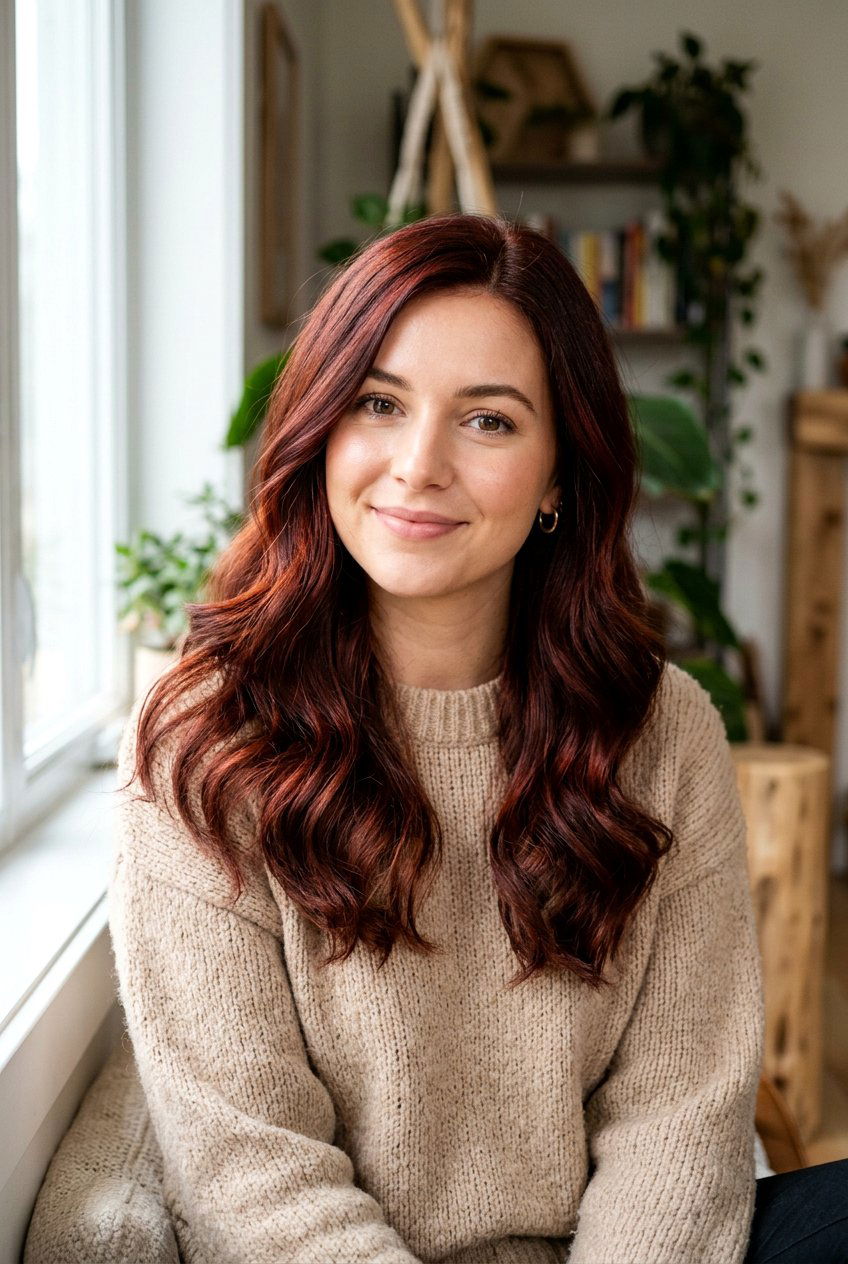 Warm Chocolate Red Hair - 20 low maintenance red brunette hair color - 20 low maintenance red brunette hair color