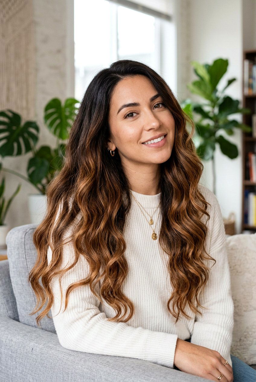 Warm Cinnamon Brown Balayage On Dark Hair - 20 warm cinnamon brown hair - 20 warm cinnamon brown hair