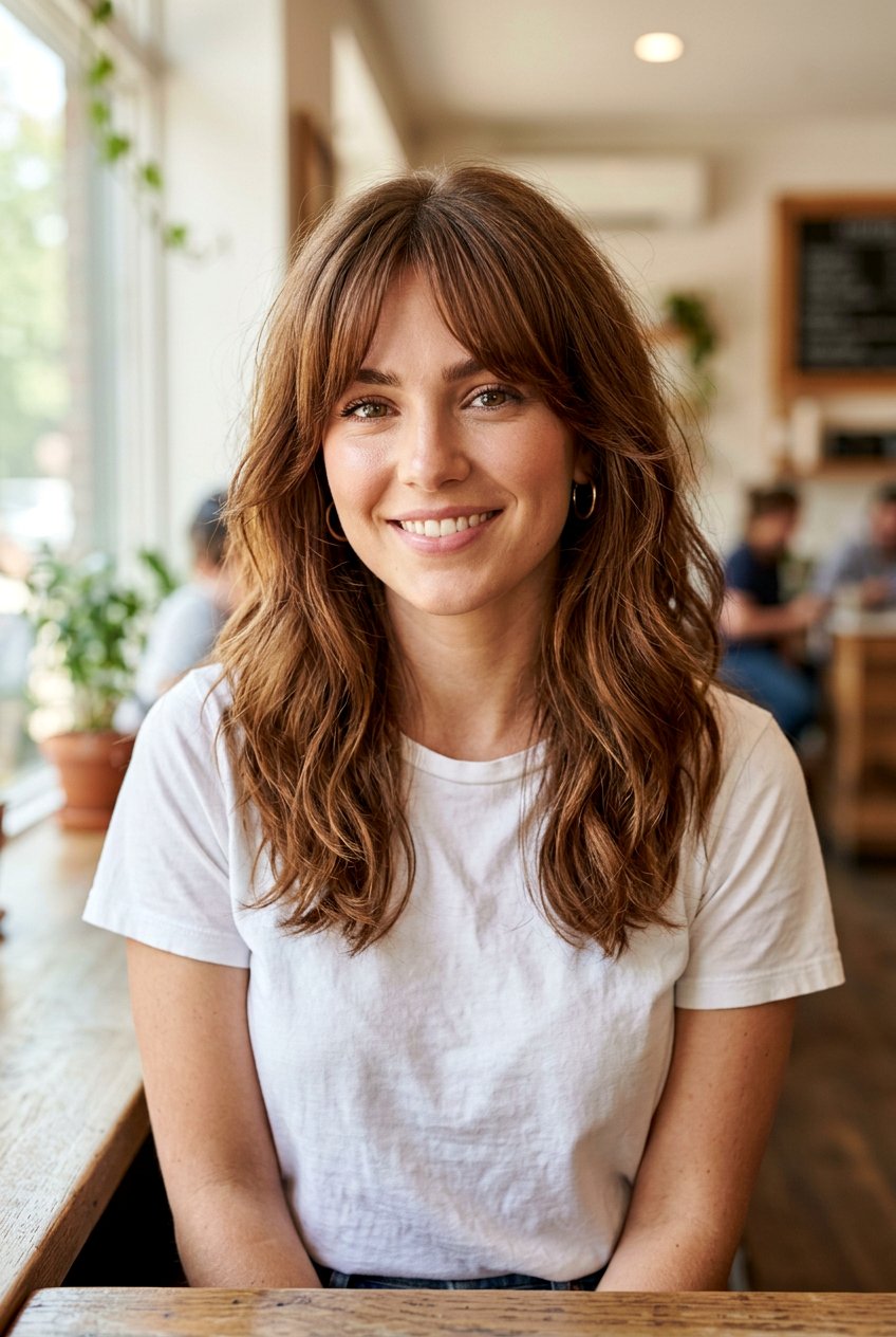 Warm Cinnamon Brown Hair With Curtain Bangs - 20 warm cinnamon brown hair - 20 warm cinnamon brown hair