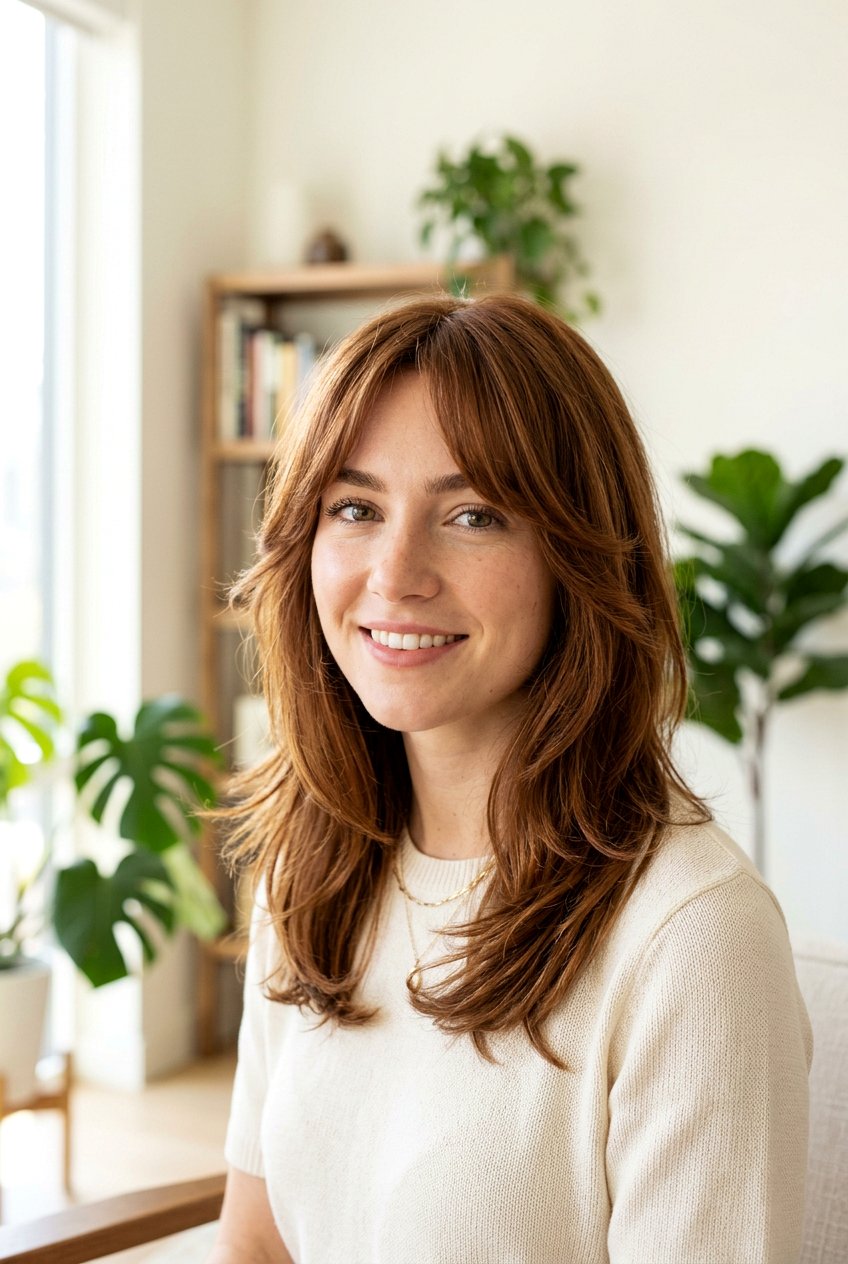 Warm Cinnamon Brown Hair With Face Framing Layers - 20 warm cinnamon brown hair - 20 warm cinnamon brown hair