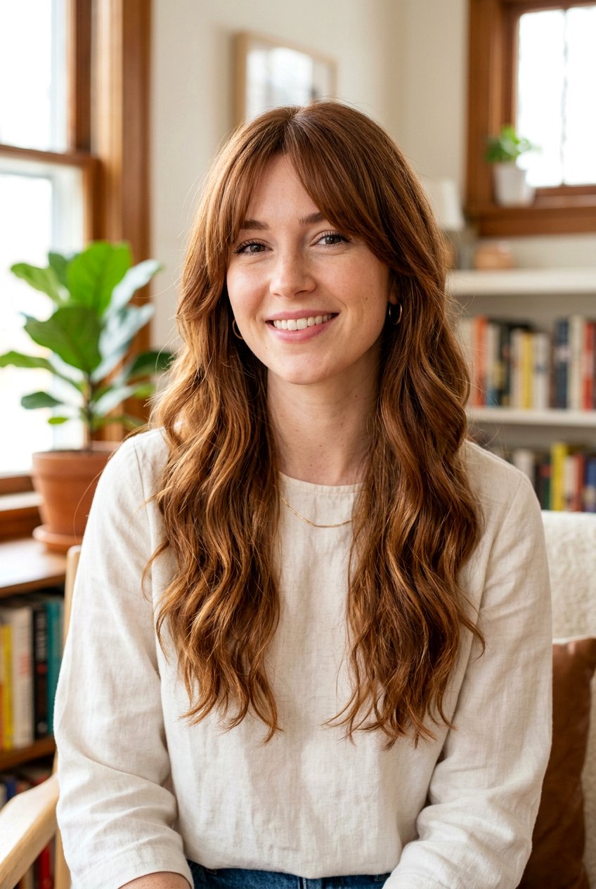 Warm Cinnamon Brown Hair With Long Bangs - 20 warm cinnamon brown hair - 20 warm cinnamon brown hair