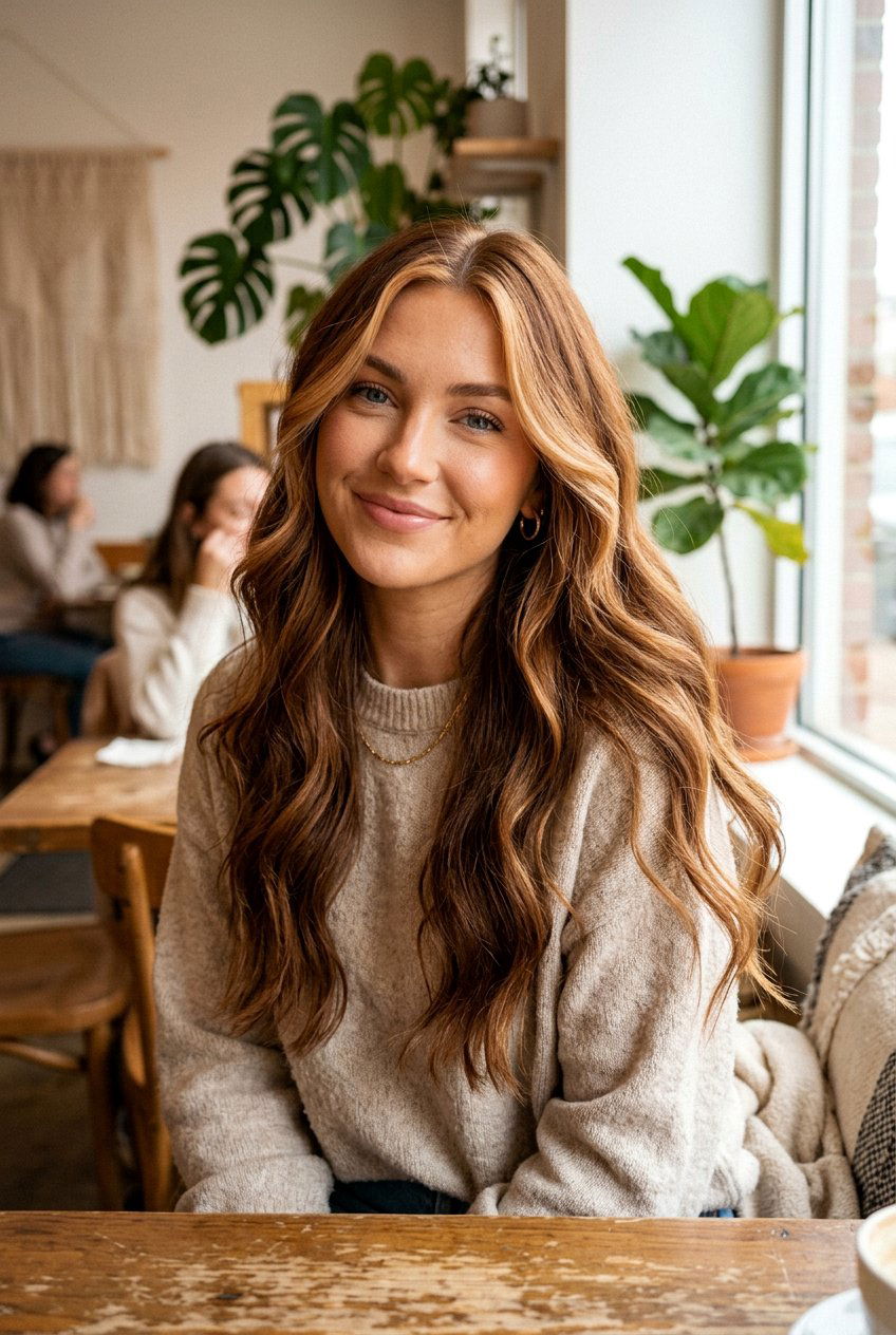 Warm Cinnamon Brown Hair With Money Piece - 20 warm cinnamon brown hair - 20 warm cinnamon brown hair