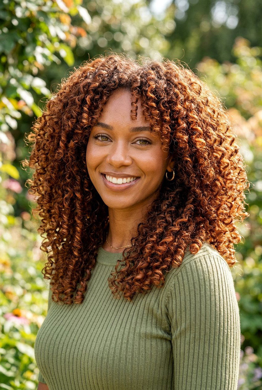 Warm Copper Brown Curls - 20 autumn copper brown hair color - 20 autumn copper brown hair color