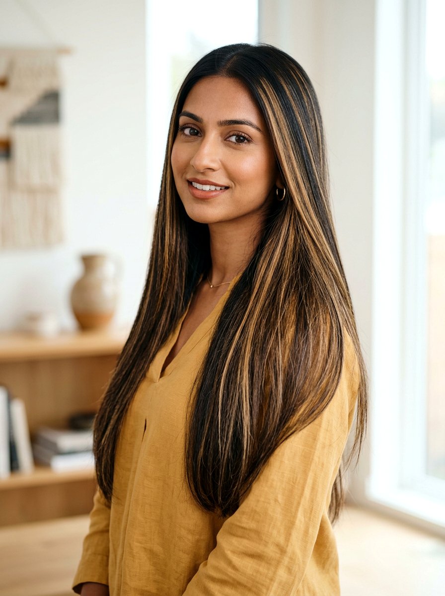 Warm Honey Blonde Ribbons on Black Hair - 20 warm honey blonde with ribbons - 20 warm honey blonde with ribbons