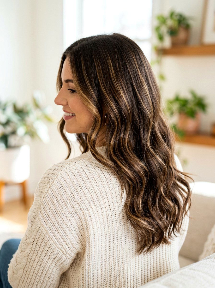 Warm Honey Blonde Ribbons on Dark Brown Hair - 20 warm honey blonde with ribbons - 20 warm honey blonde with ribbons