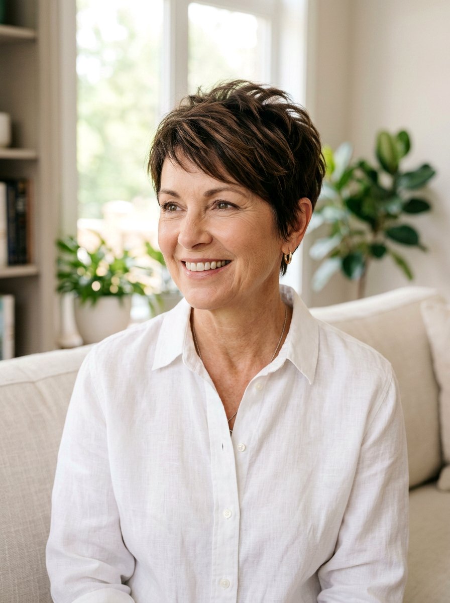 Warm Mocha Balayage Pixie Cut - 20 soft mocha balayage for mature women - 20 soft mocha balayage for mature women