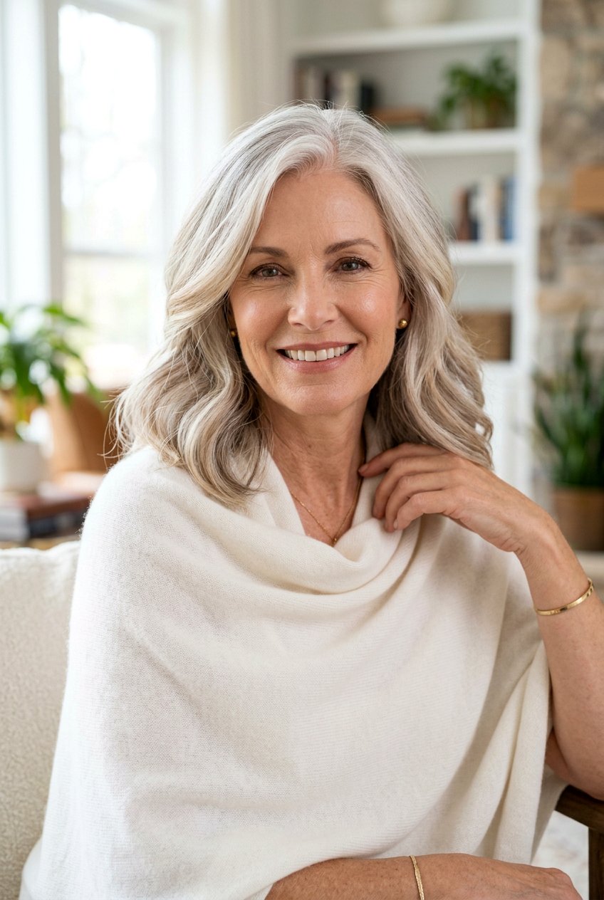 Warm Pearl Gray Hair - 20 hair color ideas for women over 60 - 20 hair color ideas for women over 60
