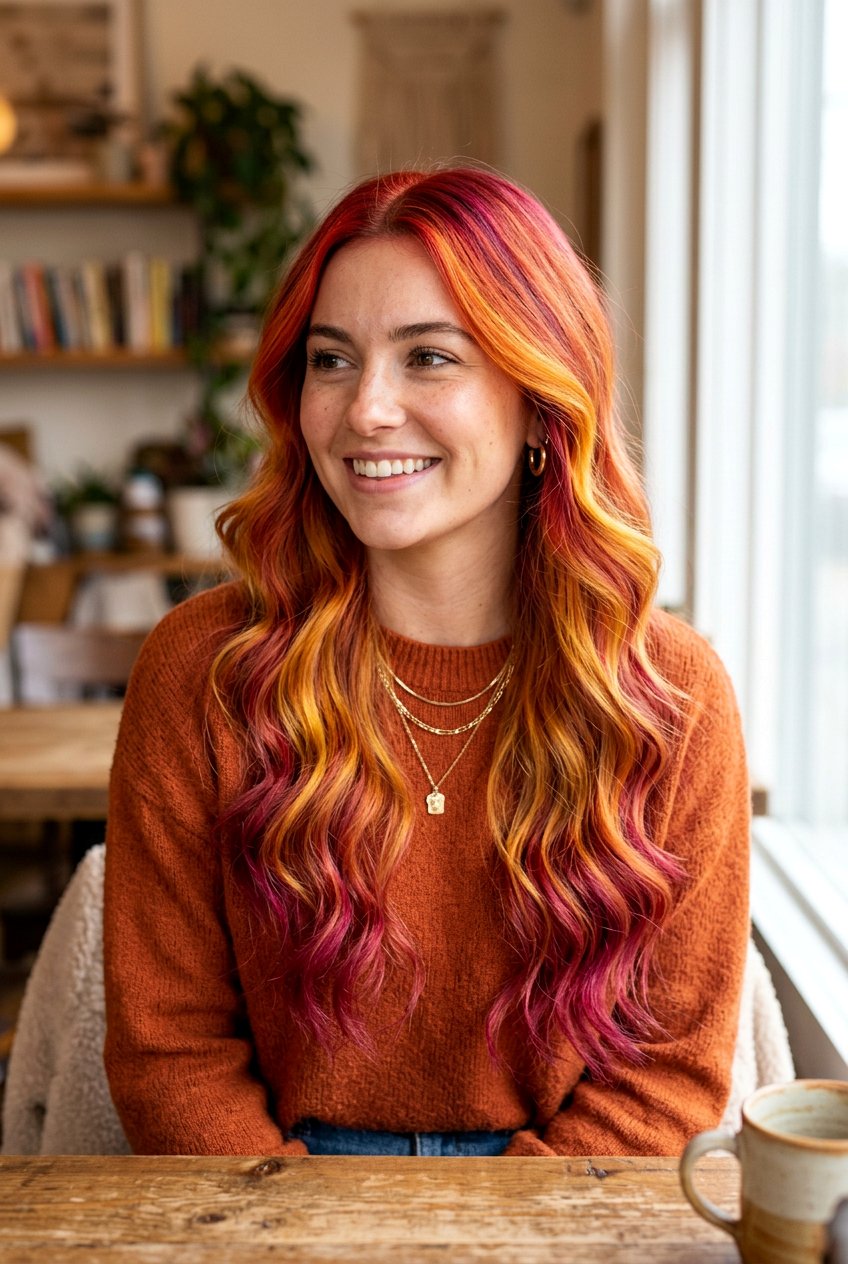 Warm Rainbow Hair Color - 20 rainbow hair color ideas - 20 rainbow hair color ideas