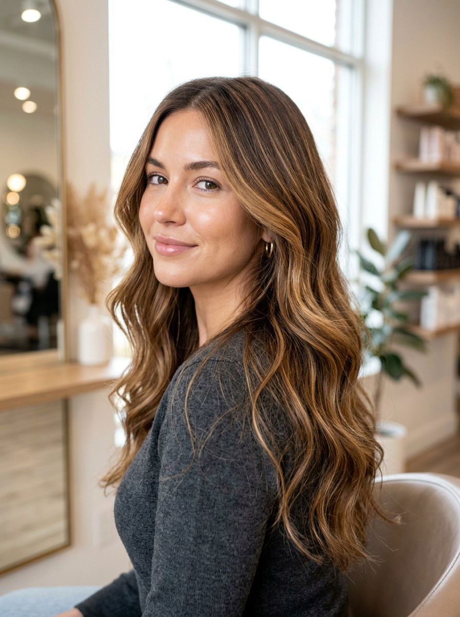 Warm Toffee Balayage - 20 soft balayage for first time highlights - 20 soft balayage for first time highlights