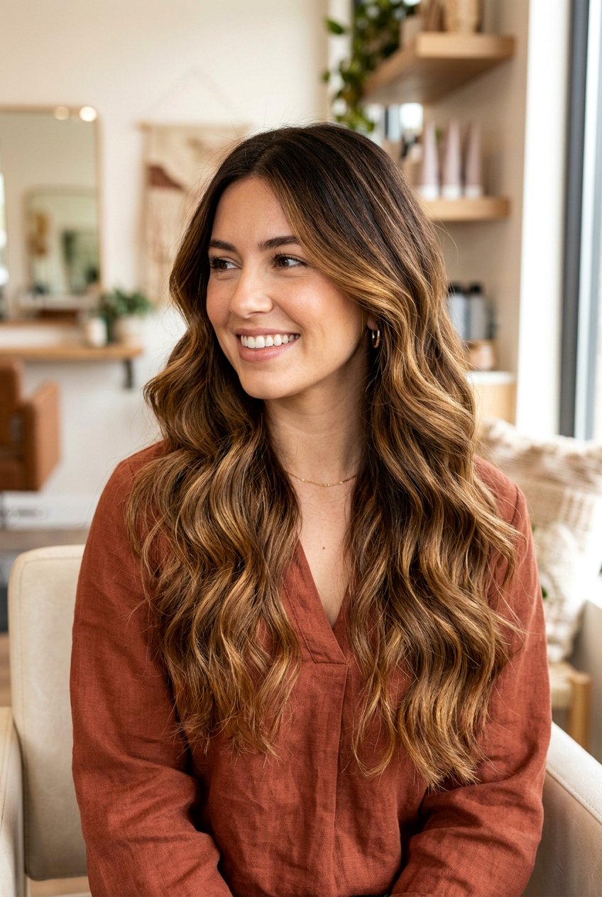 Warm Toffee Rooted Balayage - 20 rooted balayage for brunettes - 20 rooted balayage for brunettes