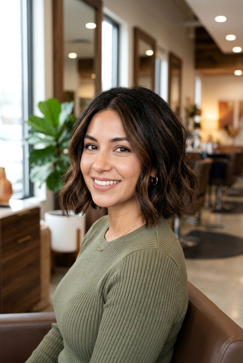 20 Stunning Brunette Highlights for a Flattering Mature Bob