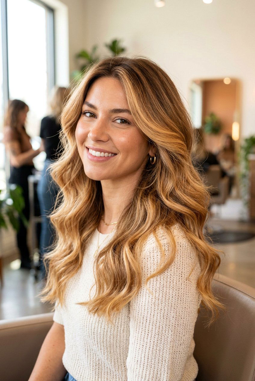 Warm blonde balayage on medium brown hair - 20 blonde balayage on brown hair - 20 blonde balayage on brown hair
