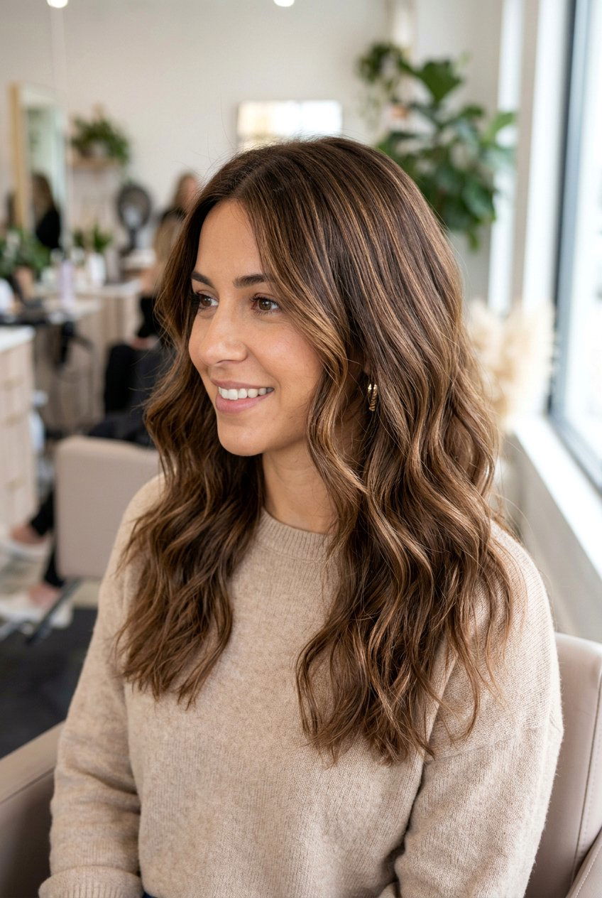 Warm caramel babylights for brown hair - 20 brunette hair with caramel highlights - 20 brunette hair with caramel highlights