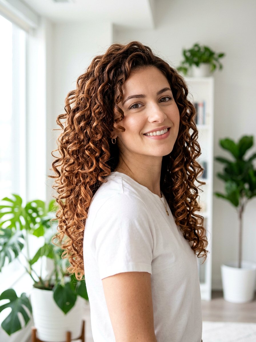 Warm chestnut balayage curly hair - 20 warm chestnut balayage for mature women - 20 warm chestnut balayage for mature women