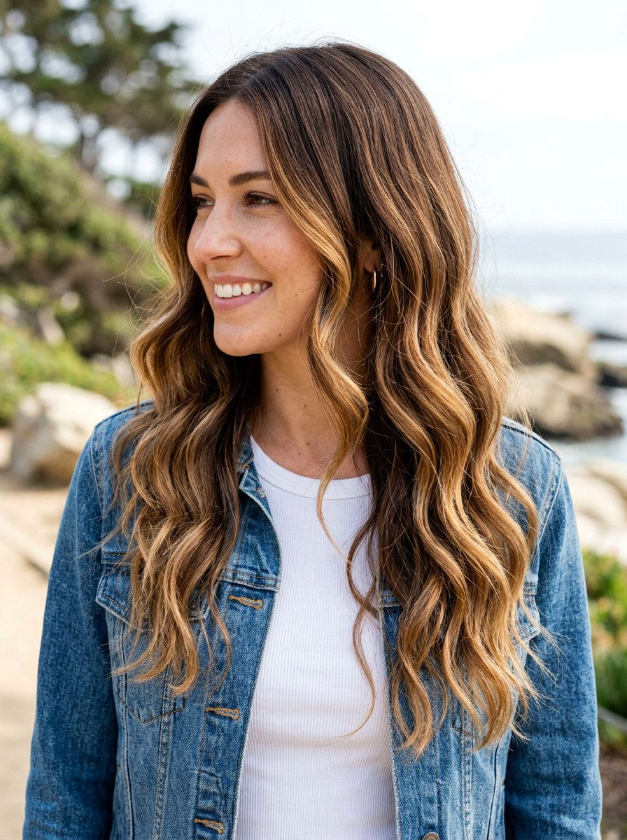 Warm chestnut balayage wavy hair - 20 warm chestnut balayage for mature women - 20 warm chestnut balayage for mature women